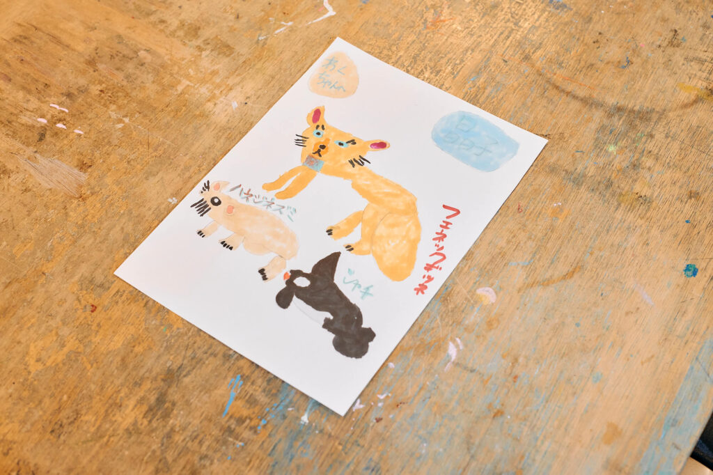 晶子さんが描いた動物の絵